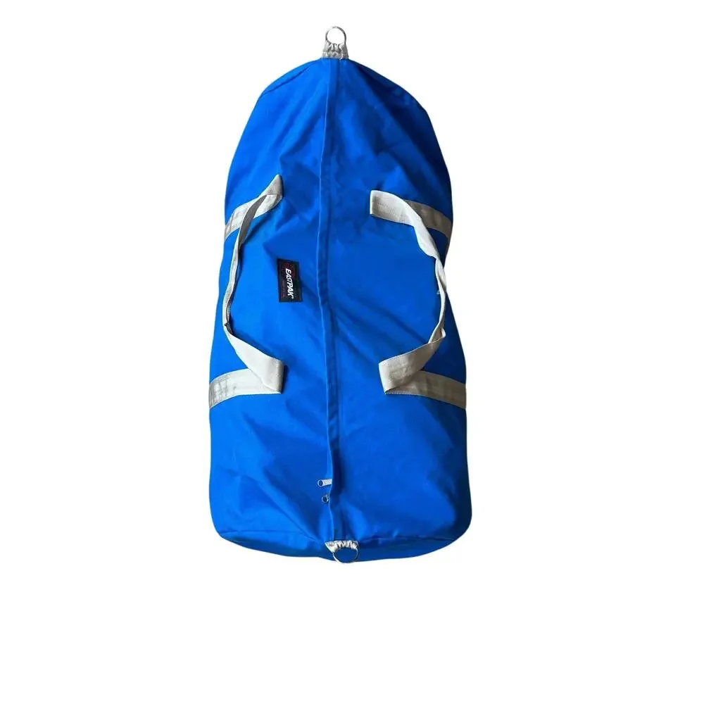 Vintage 80s Eastpak Blue Canvas Duffel Bag XXL Carry On Gym Travel Weekender